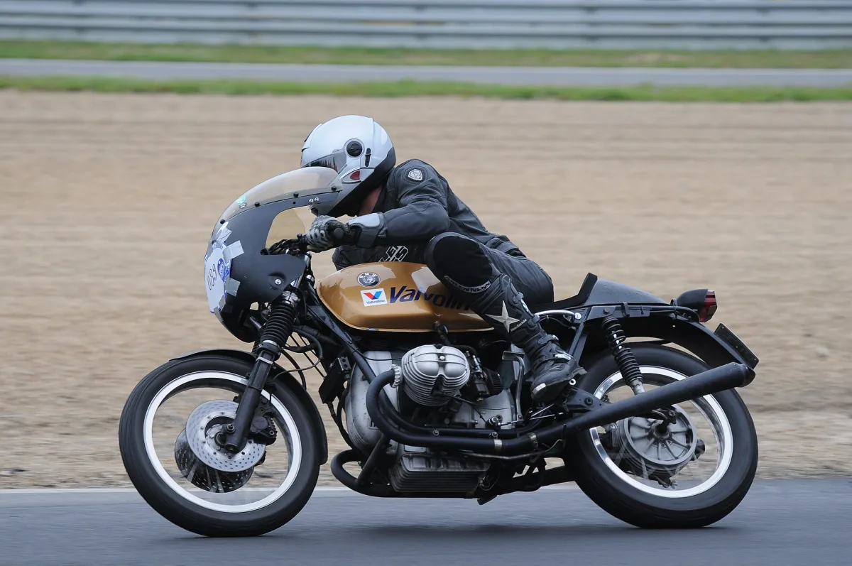 Motorcycle on the Zolder circuit during a track riding day