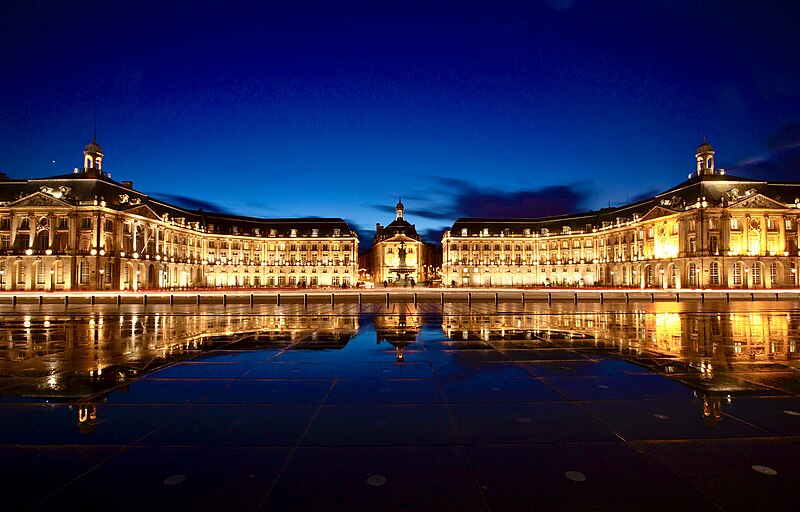 Bordeaux, Place de la Bourse de nuit